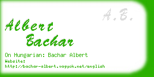 albert bachar business card